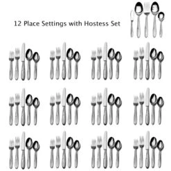 MIKASA Cocoa Blossom 65 Piece Flatware Set, Service For 12 -Tableware Shop cocoa blossom 65 piece flatware set service for 12 5061639 2