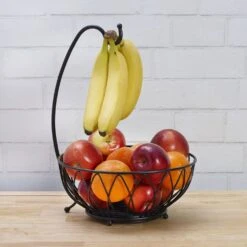Dahlia Fruit Storage Basket With Banana Hook -Tableware Shop dahlia fruit storage basket with banana hook 5288635 3