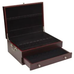 Dark Walnut Single Drawer Flatware Chest