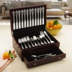 Dark Walnut Single Drawer Flatware Chest -Tableware Shop dark walnut single drawer flatware chest 5289633 4