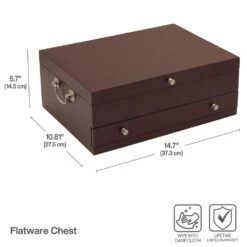 Dark Walnut Single Drawer Flatware Chest -Tableware Shop dark walnut single drawer flatware chest 5289633 5