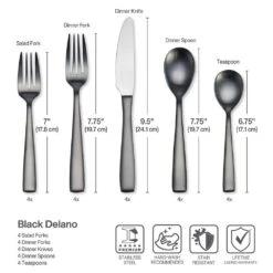 MIKASA Delano Gunmetal 20 Piece Flatware Set, Service For 4 -Tableware Shop delano gunmetal 20 piece flatware set service for 4 5203216 7