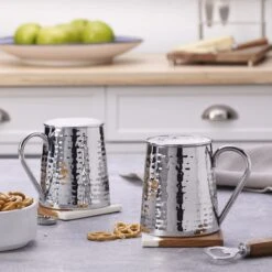 Drew And Jonathan Stainless Hammered Set Of 2 Beer Mugs -Tableware Shop drew and jonathan stainless hammered set of 2 bar rmugs 5288508 2