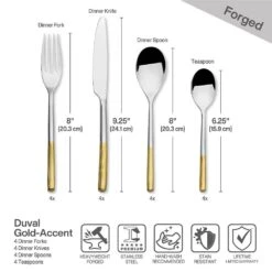 MIKASA Duval Forged 16 Piece Flatware Set, Service For 4 -Tableware Shop duval forged 16 piece flatware set service for 4 5291355 7
