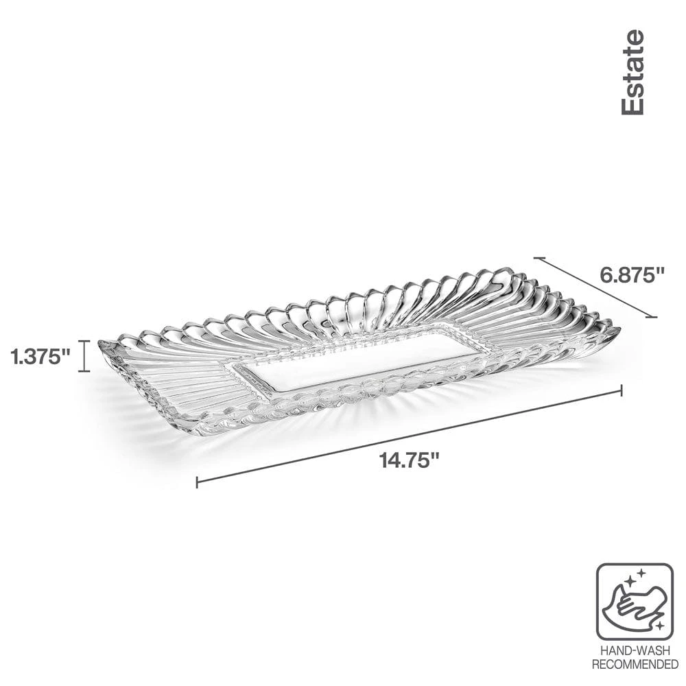MIKASA Estate Crystal Rectangular Tray 7 MIKASA Estate Crystal Rectangular Tray - Image 5