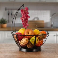 Farmers Market Fruit Basket With Banana Hanger -Tableware Shop farmers market fruit basket with banana hanger 5273923 2