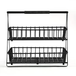 Flax 2 Tier Storage Basket -Tableware Shop flax 2 tier storage basket 5293509 6