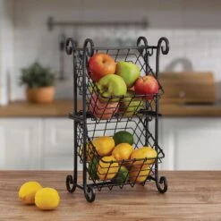 Flip 2 Tier Adjustable Storage Basket -Tableware Shop flip 2 tier storage basket 5290359 2