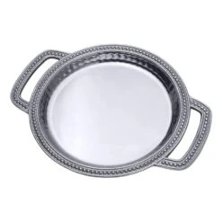 Flutes & Pearls Small Round Handled Tray