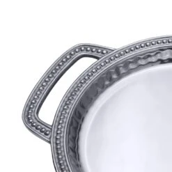 Flutes & Pearls Small Round Handled Tray -Tableware Shop flutes pearls small round handled tray 5302370 4