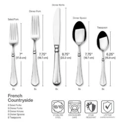 MIKASA French Countryside® 45 Piece Flatware Set, Service For 8 -Tableware Shop french countryside 45 piece flatware set service for 8 5153324 8