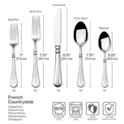 MIKASA French Countryside® 65 Piece Flatware Set, Service For 12 -Tableware Shop french countryside 65 piece flatware set service for 12 5112172 6