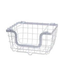 General Store White Stacking And Nesting Wire Organization Basket -Tableware Shop general store white stacking and nesting wire organization basket 5245112 2
