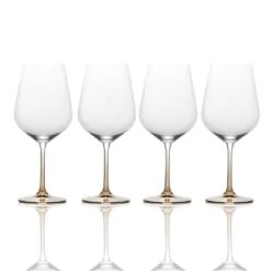 MIKASA Gianna Ombre Amber Set Of 4 Red Wine Glasses