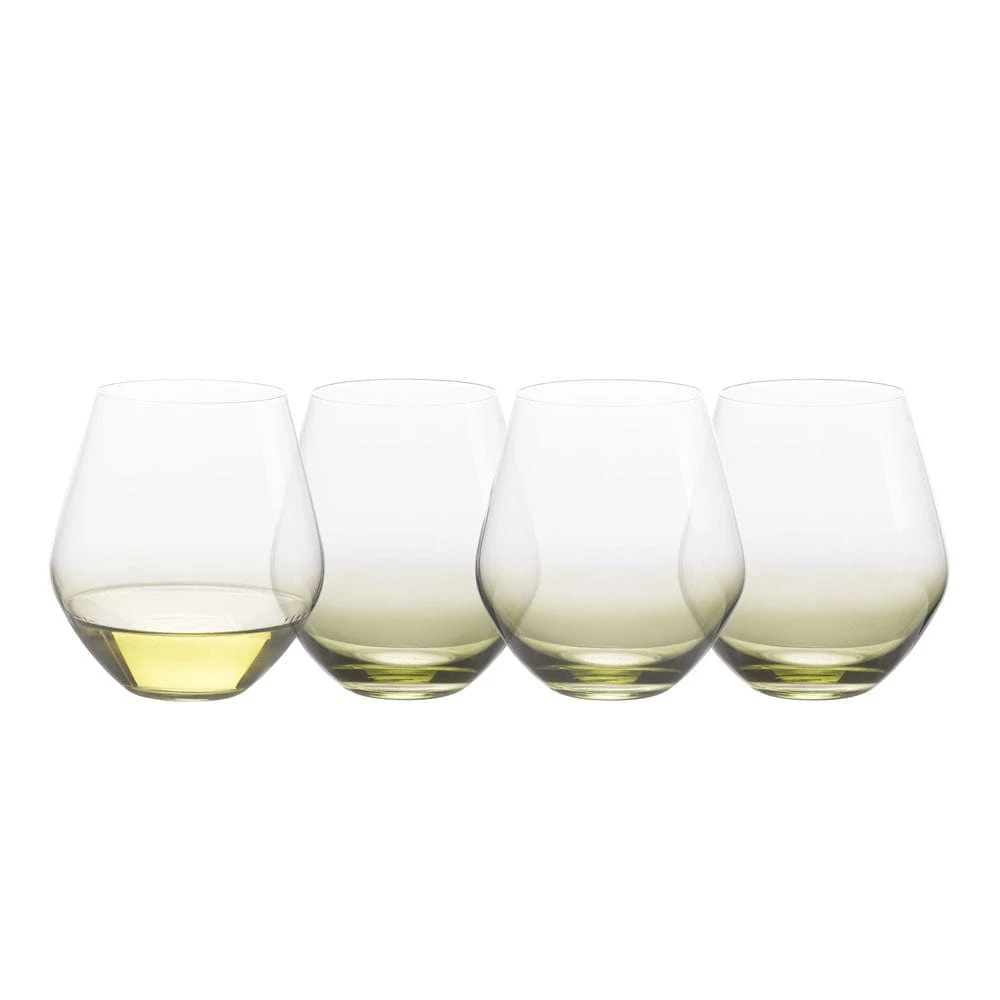 MIKASA Gianna Ombre Sage Set Of 4 Stemless Wine Glasses 3 MIKASA Gianna Ombre Sage Set Of 4 Stemless Wine Glasses