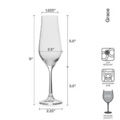 MIKASA Grace Set Of 4 Champagne Flute Glasses -Tableware Shop grace set of 4 flute glasses 5290406 4