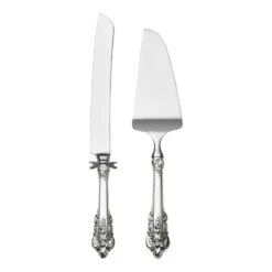 Grande Baroque Sterling Wedding Cake Knife And Server Set