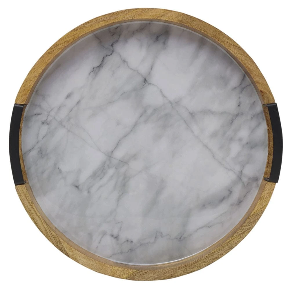 Gray Marble Lazy Susan Serve Tray 9 Gray Marble Lazy Susan Serve Tray - Image 7