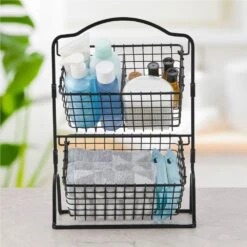 Grid 2 Tier Storage Basket -Tableware Shop grid 2 tier storage basket 5292301 2