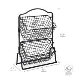 Grid 2 Tier Storage Basket -Tableware Shop grid 2 tier storage basket 5292301 5