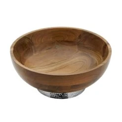 Hammersmith Wood Bowl With Hammered Base -Tableware Shop hammersmith wood bowl with hammered base 5285183 4