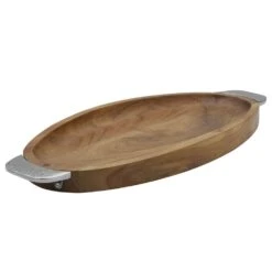 Hammersmith Wood Oval Platter With Handles -Tableware Shop hammersmith wood oval platter with handles 5285185 4