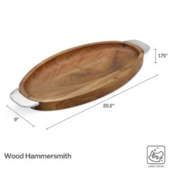 Hammersmith Wood Oval Platter With Handles -Tableware Shop hammersmith wood oval platter with handles 5285185 5