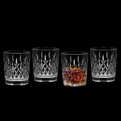 MIKASA Harding Set Of 4 Double Old Fashioned Whiskey Glasses -Tableware Shop harding set of 4 rocks whiskey glasses 5296435 3