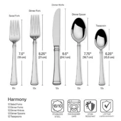MIKASA Harmony 65 Piece Flatware Set, Service For 12 -Tableware Shop harmony 65 piece flatware set service for 12 5060761 7