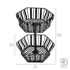 Hex 2 Tier Storage Basket -Tableware Shop hex 2 tier storage basket 5291765 3