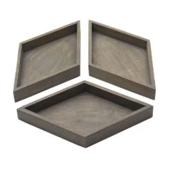 Hexagon 4 Piece Mango Wood Tray Set -Tableware Shop hexagon 4 piece mango wood tray set 5277415 6
