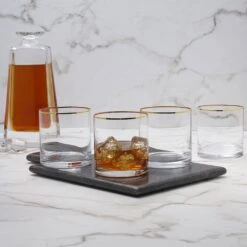 MIKASA Julie Gold Set Of 4 Double Old Fashioned Whiskey Glasses 7 MIKASA Julie Gold Set Of 4 Double Old Fashioned Whiskey Glasses -Tableware Shop julie gold set of 4 double old fashioned whiskey glasses 5289860 2