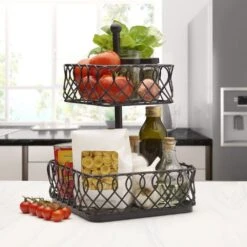 Juliette 2 Tier Storage Basket -Tableware Shop juliette 2 tier storage basket 5297746 3
