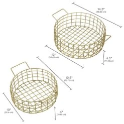 Kendall Set Of 2 Gold Centerpiece Baskets -Tableware Shop kendall set of 2 gold centerpiece baskets 5286830 5