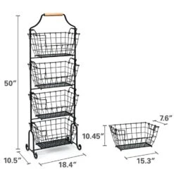 Laguna 4 Tier Adjustable Standing Storage Rack -Tableware Shop laguna 4 tier adjustable standing storage rack 5287005 9