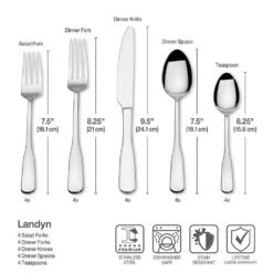 MIKASA Landyn 20 Piece Flatware Set, Service For 4 -Tableware Shop landyn 20 piece flatware set service for 4 5273727 5