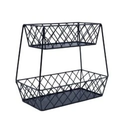 Lattice Farm Flat Back 2 Tier Storage Basket -Tableware Shop lattice farm flat back 2 tier storage basket 5290926 4