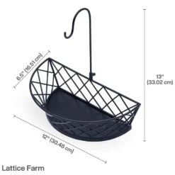 Lattice Farm Flat Back Fruit Storage Basket With Banana Hook -Tableware Shop lattice farm flat back fruit basket with banana hook 5290927 6