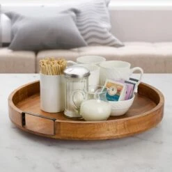 Lazy Susan Mango Wood Serve Tray, 18 Inch -Tableware Shop lazy susan mango wood serve tray 18 inch 5261664 3