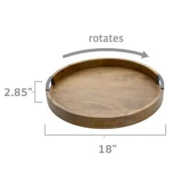 Lazy Susan Mango Wood Serve Tray, 18 Inch -Tableware Shop lazy susan mango wood serve tray 18 inch 5261664 4
