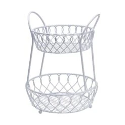 Loop And Lattice 2 Tier Round Basket With Handles -Tableware Shop loop and lattice 2 tier round basket with handles 5245111 3