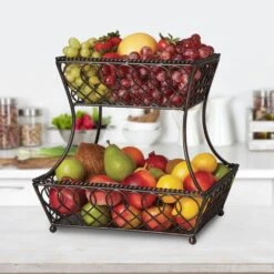 Loop Lattice 2 Tier Rectangular Basket -Tableware Shop loop lattice 2 tier rectangular basket 5201553 2