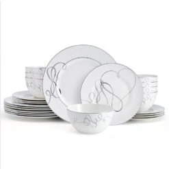 MIKASA Love Story 24 Piece Dinnerware Set, Service For 8