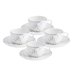 MIKASA Love Story Set Of 4 Teacups And Saucers
