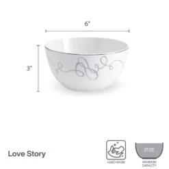 MIKASA Love Story Set Of 4 All Purpose Bowls -Tableware Shop love story set of 4 soup cereal bowls 5293352 4
