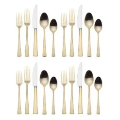 MIKASA Lucia Satin Gold 20 Piece Flatware Set, Service For 4 -Tableware Shop lucia satin gold 20 piece flatware set service for 4 5302965 6