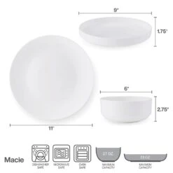 MIKASA Macie 12 Piece Dinnerware Set, Service For 4 -Tableware Shop macie 12 piece dinnerware set service for 4 5287879 9