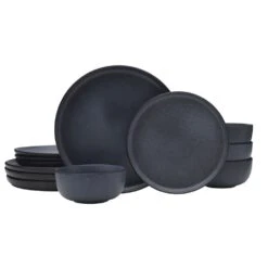 MIKASA Mayer 12 Piece Dinnerware Set, Service For 4