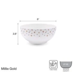 MIKASA Millie Gold Set Of 4 All Purpose Bowls -Tableware Shop millie gold set of 4 all purpose bowls 5289325 4