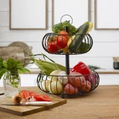 Monroe 2 Tier Fruit Storage Basket -Tableware Shop monroe 2 tier storage basket 5296613 4